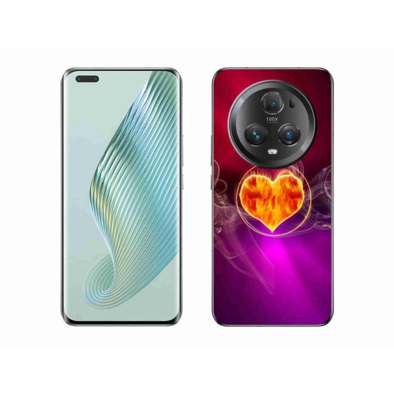 Gelový kryt mmCase na mobil Honor Magic 5 Pro 5G - ohnivé srdce