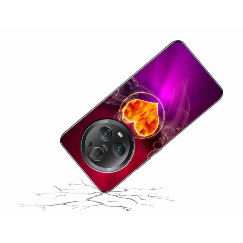 Gelový kryt mmCase na mobil Honor Magic 5 Pro 5G - ohnivé srdce