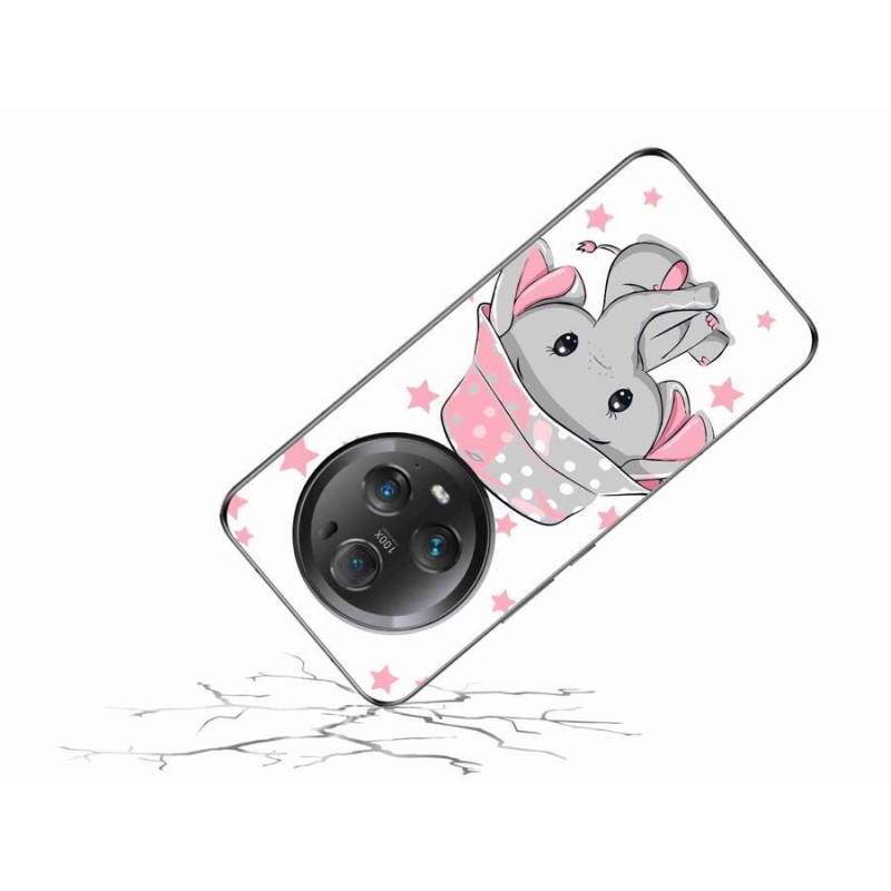 Gelový kryt mmCase na mobil Honor Magic 5 Pro 5G - růžový slon