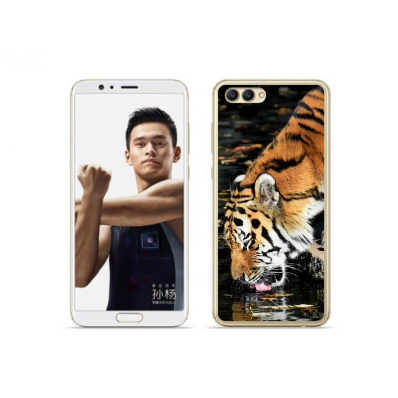 Gelový kryt mmCase na mobil Honor View 10 - žíznivý tygr