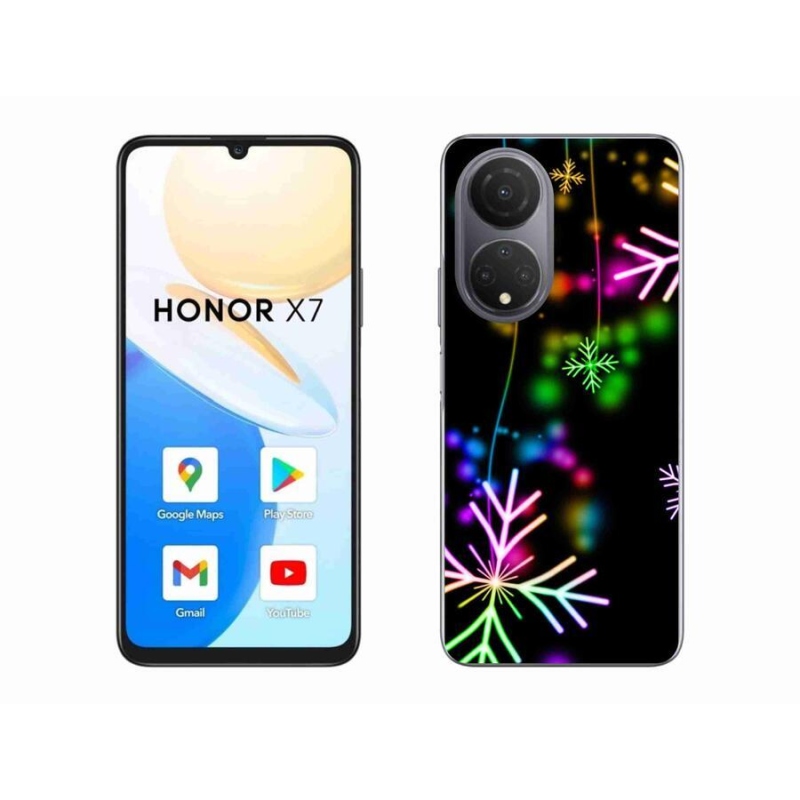 Gelový kryt mmCase na mobil Honor X7 - barevné vločky