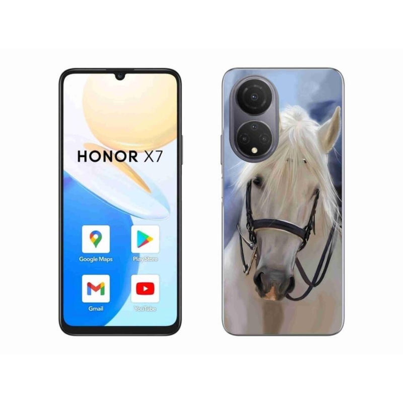 Gelový kryt mmCase na mobil Honor X7 - bílý kůň
