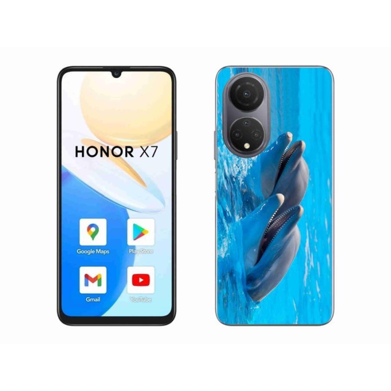 Gelový kryt mmCase na mobil Honor X7 - delfíni