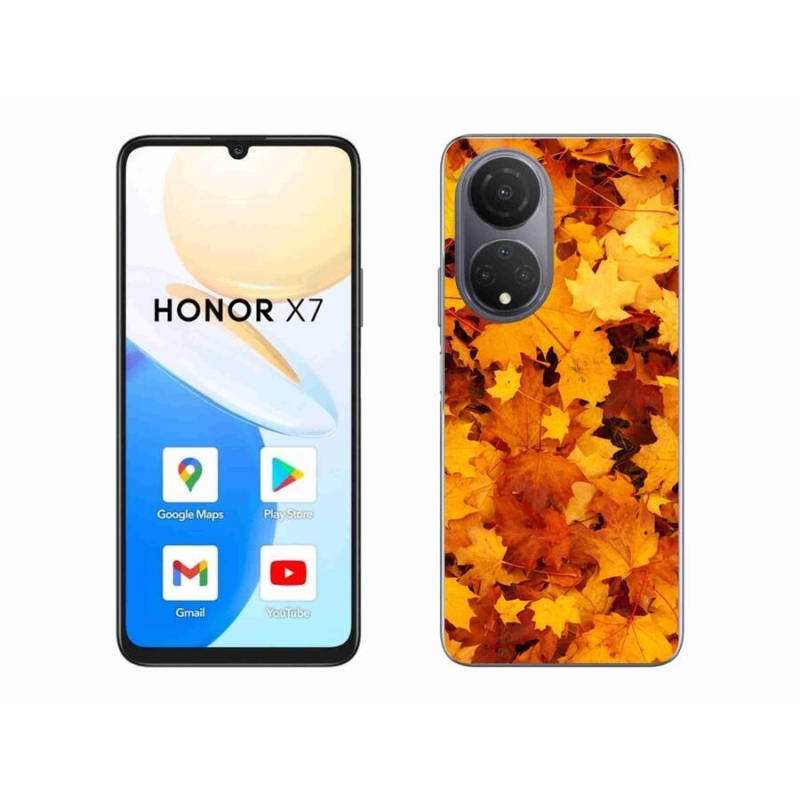 Gelový kryt mmCase na mobil Honor X7 - javorové listy