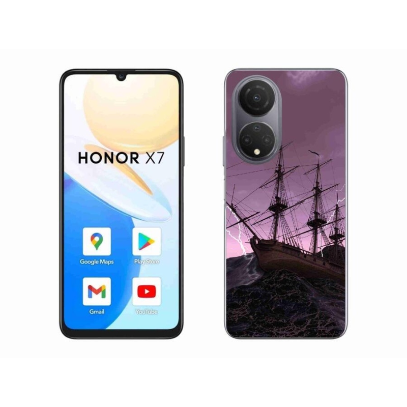 Gelový kryt mmCase na mobil Honor X7 - loď v bouři