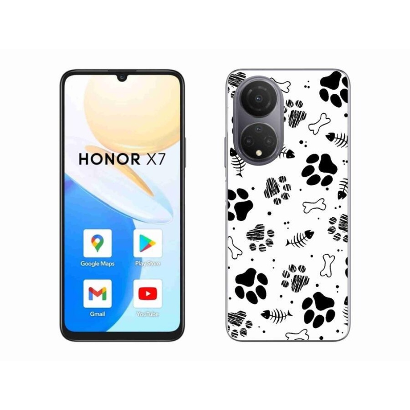 Gelový kryt mmCase na mobil Honor X7 - psí tlapky 1