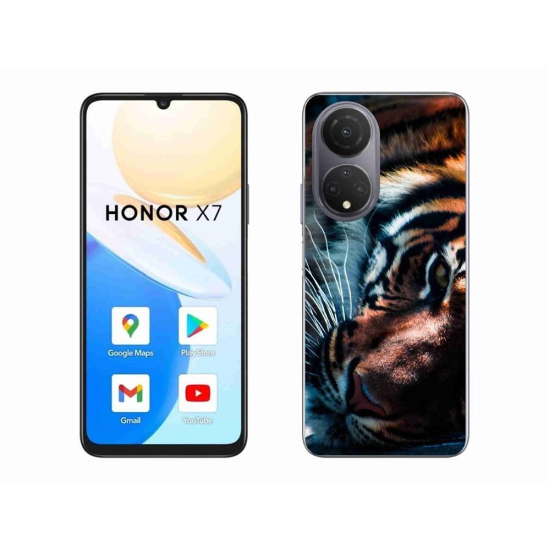 Gelový kryt mmCase na mobil Honor X7 - tygří pohled