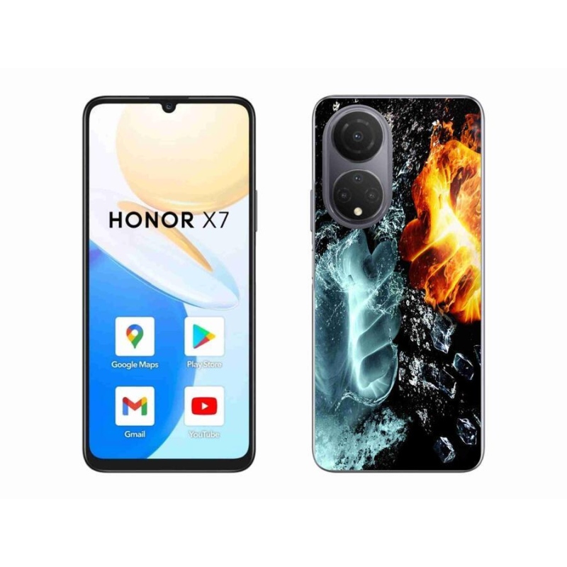 Gelový kryt mmCase na mobil Honor X7 - voda a oheň
