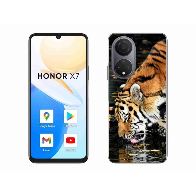 Gelový kryt mmCase na mobil Honor X7 - žíznivý tygr