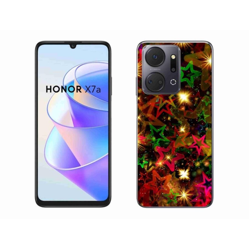 Gelový kryt mmCase na mobil Honor X7a - barevné hvězdičky