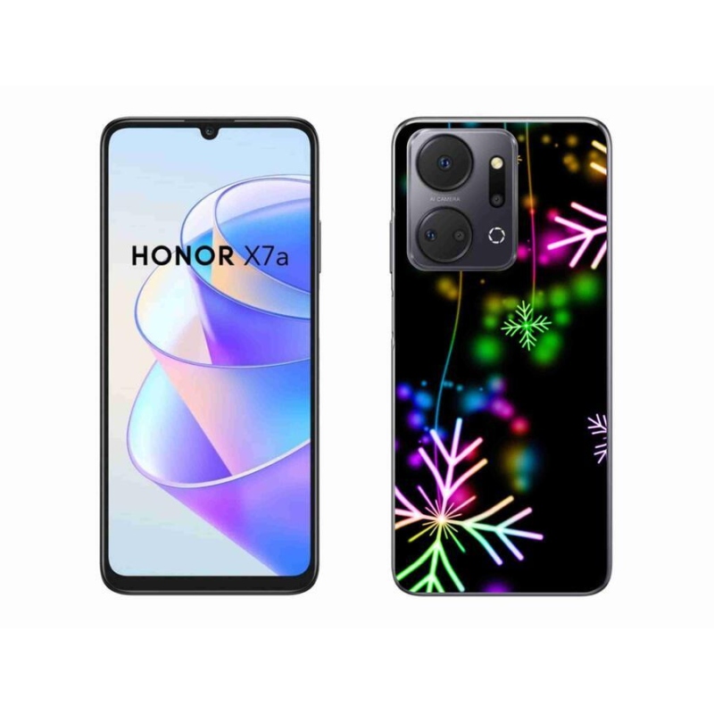 Gelový kryt mmCase na mobil Honor X7a - barevné vločky