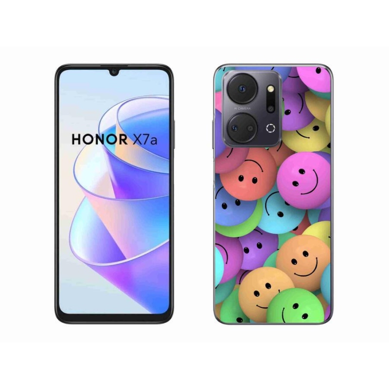 Gelový kryt mmCase na mobil Honor X7a - barevní smajlíci