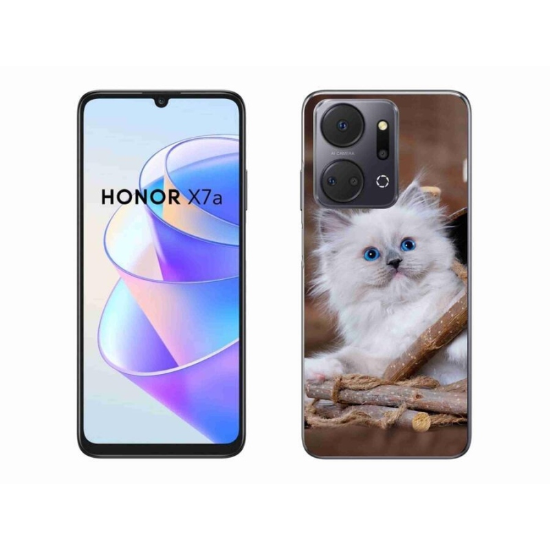 Gelový kryt mmCase na mobil Honor X7a - bílé kotě