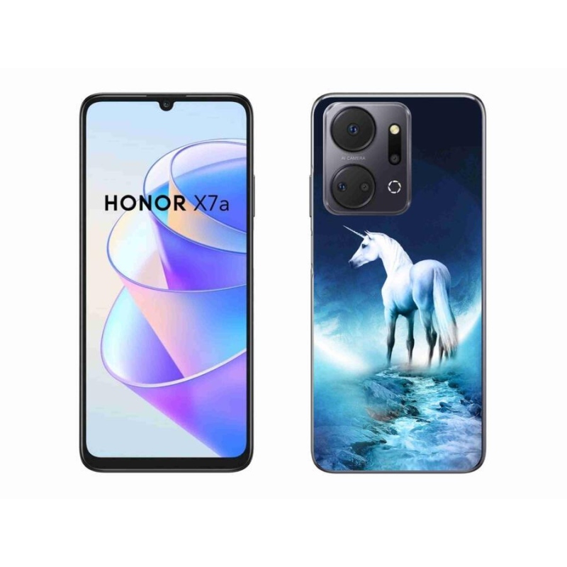 Gelový kryt mmCase na mobil Honor X7a - bílý jednorožec