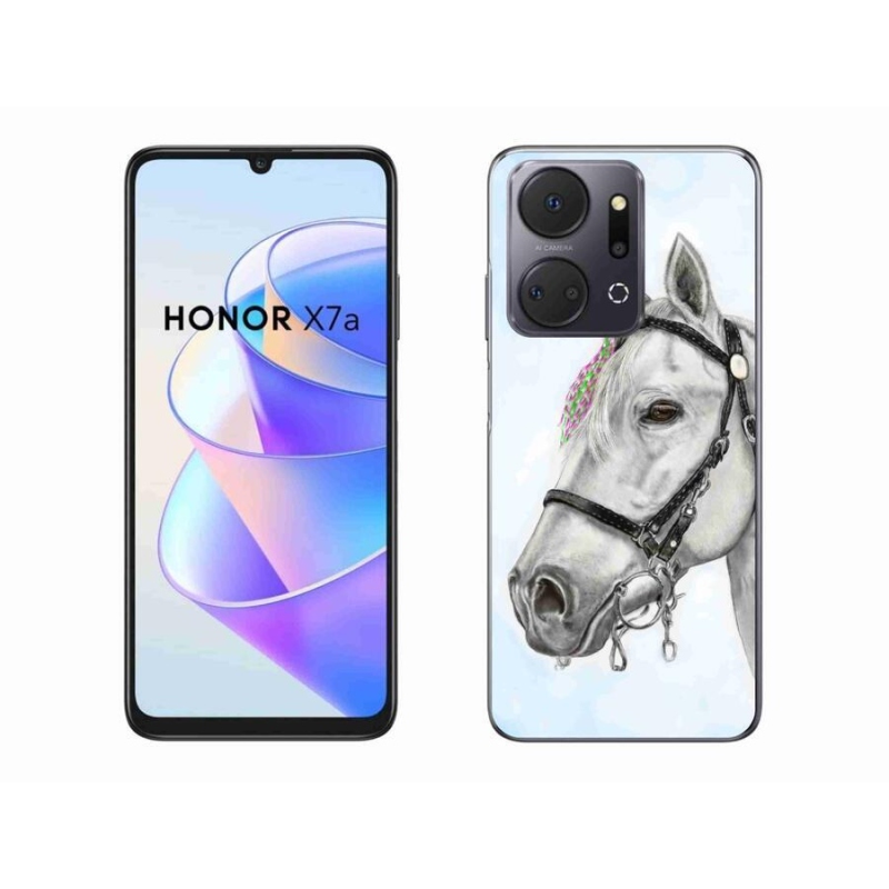 Gelový kryt mmCase na mobil Honor X7a - bílý kůň 1