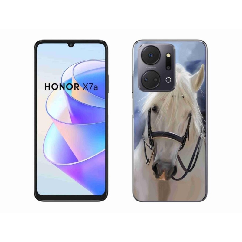 Gelový kryt mmCase na mobil Honor X7a - bílý kůň