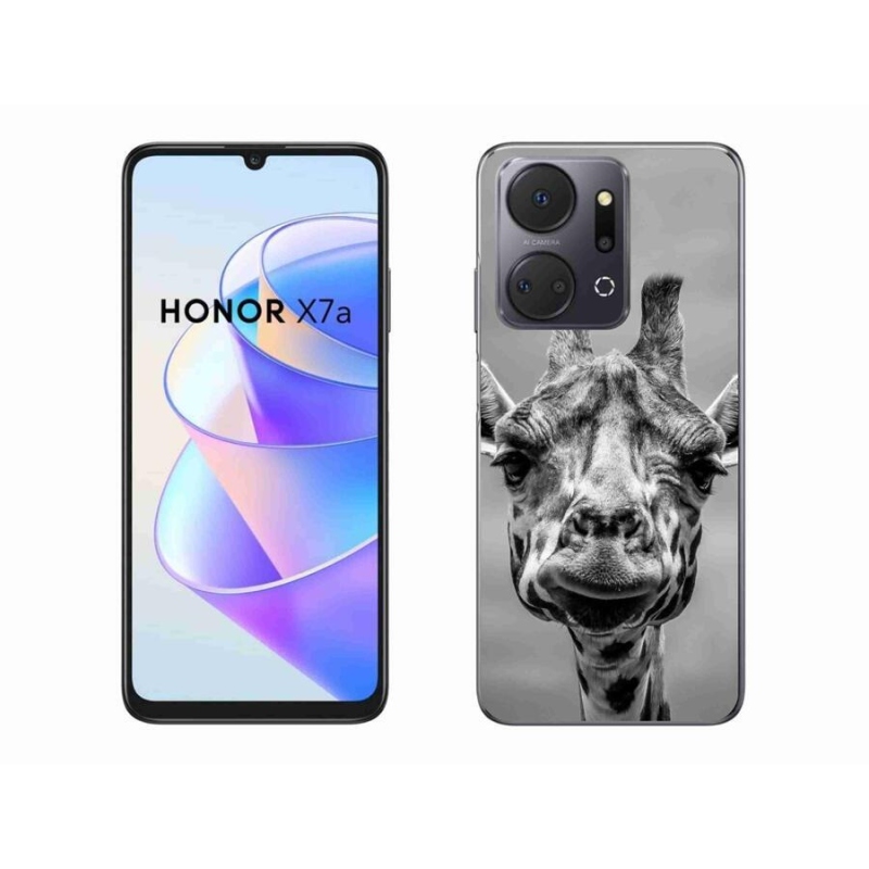 Gelový kryt mmCase na mobil Honor X7a - černobílá žirafa