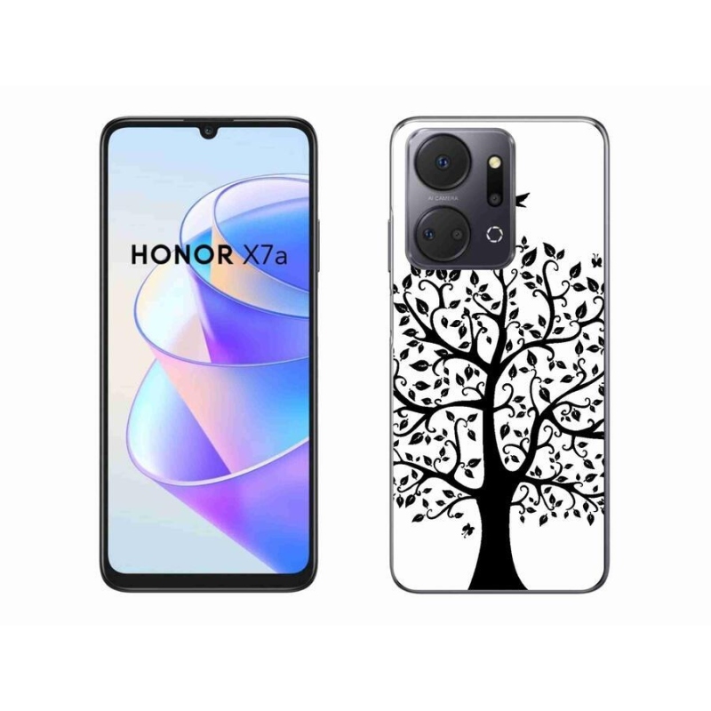 Gelový kryt mmCase na mobil Honor X7a - černobílý strom