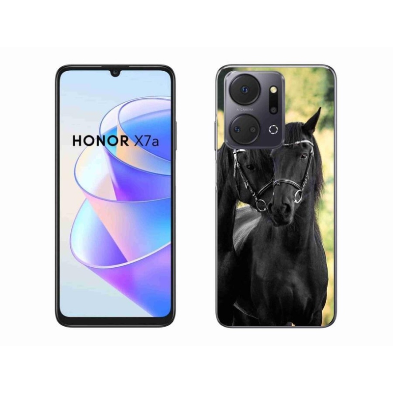 Gelový kryt mmCase na mobil Honor X7a - dva černí koně