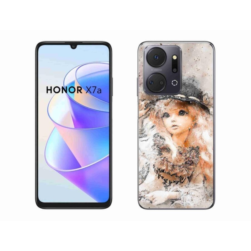 Gelový kryt mmCase na mobil Honor X7a - holčička s kloboukem