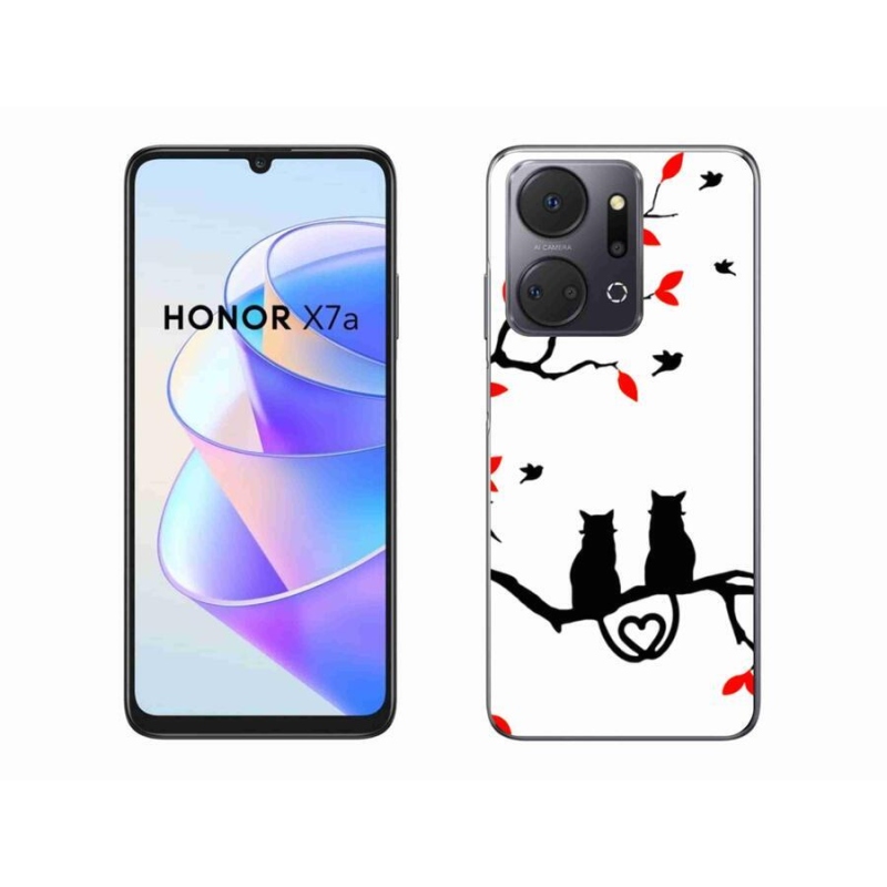 Gelový kryt mmCase na mobil Honor X7a - kočičí láska