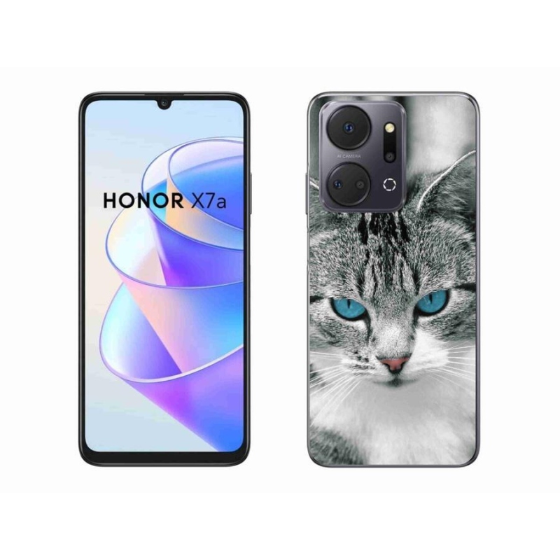 Gelový kryt mmCase na mobil Honor X7a - kočičí pohled 1