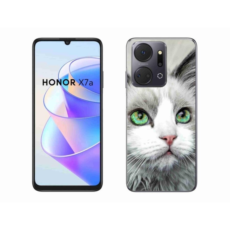 Gelový kryt mmCase na mobil Honor X7a - kočičí pohled