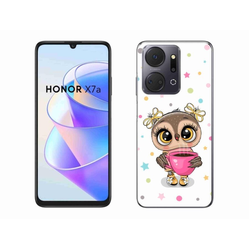 Gelový kryt mmCase na mobil Honor X7a - kreslená sovička