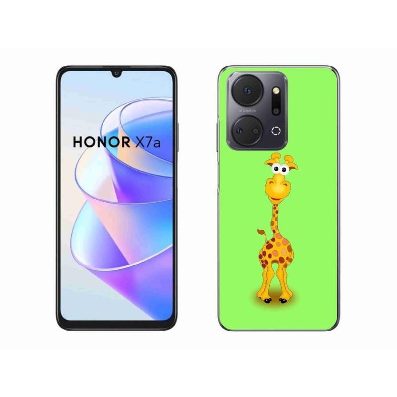 Gelový kryt mmCase na mobil Honor X7a - kreslená žirafa