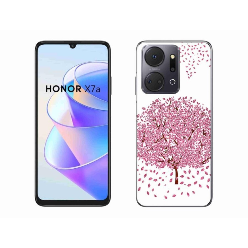 Gelový kryt mmCase na mobil Honor X7a - kreslený strom s listy