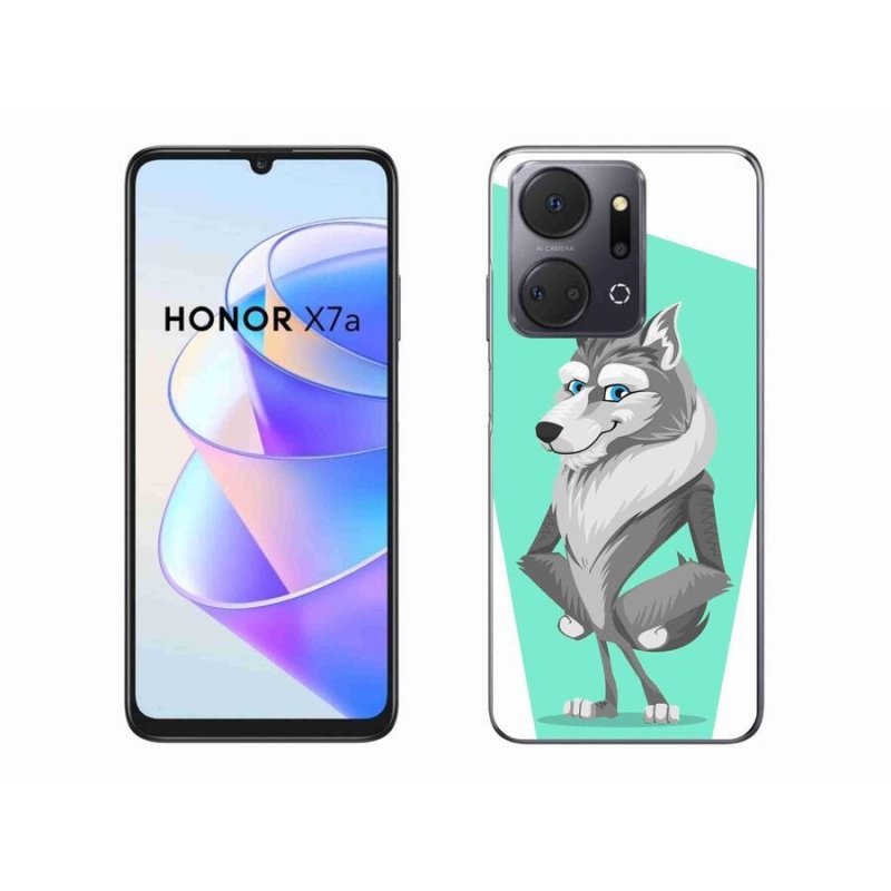 Gelový kryt mmCase na mobil Honor X7a - kreslený vlk