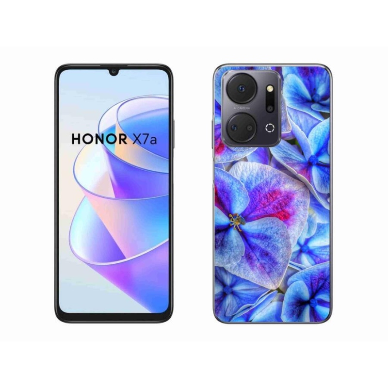 Gelový kryt mmCase na mobil Honor X7a - modré květy 1