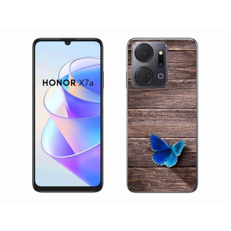 Gelový kryt mmCase na mobil Honor X7a - modrý motýl 1
