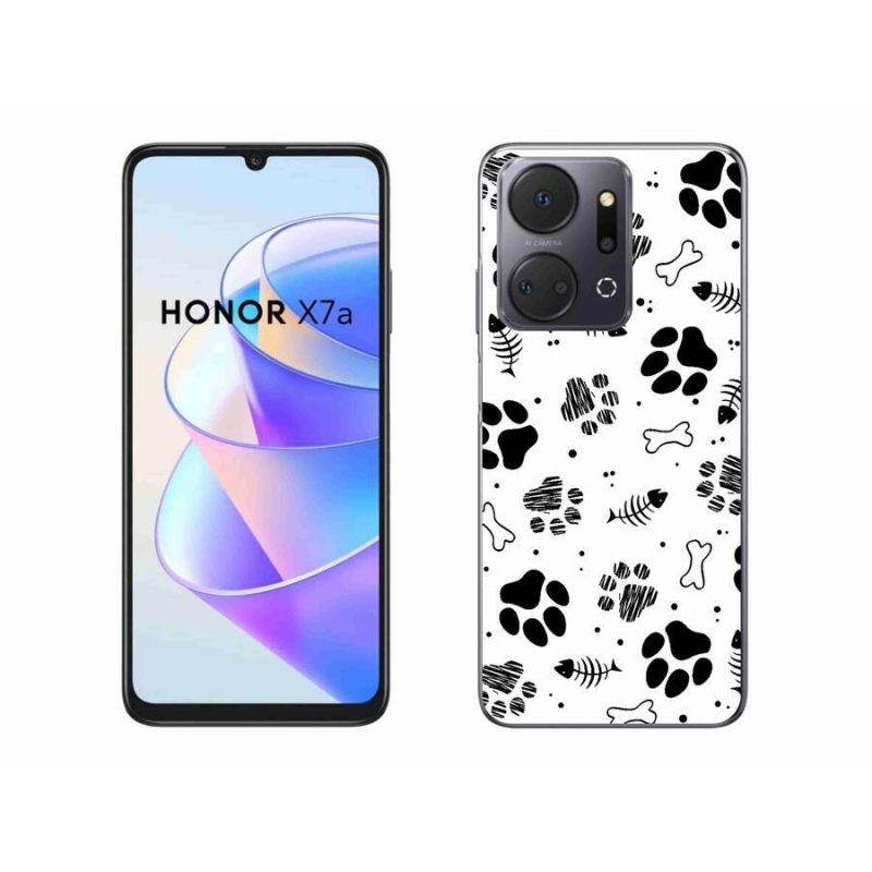 Gelový kryt mmCase na mobil Honor X7a - psí tlapky 1