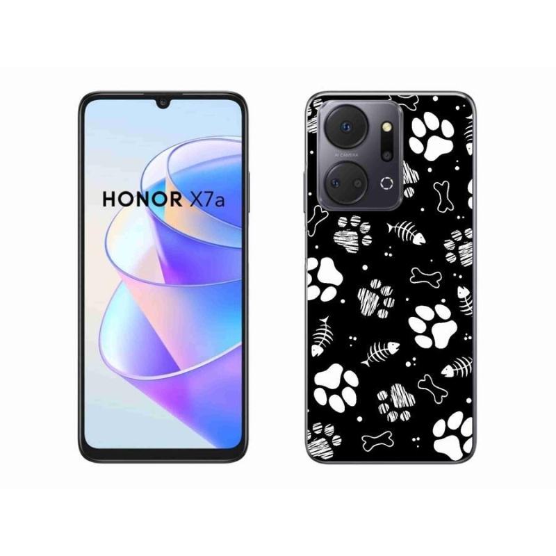 Gelový kryt mmCase na mobil Honor X7a - psí tlapky
