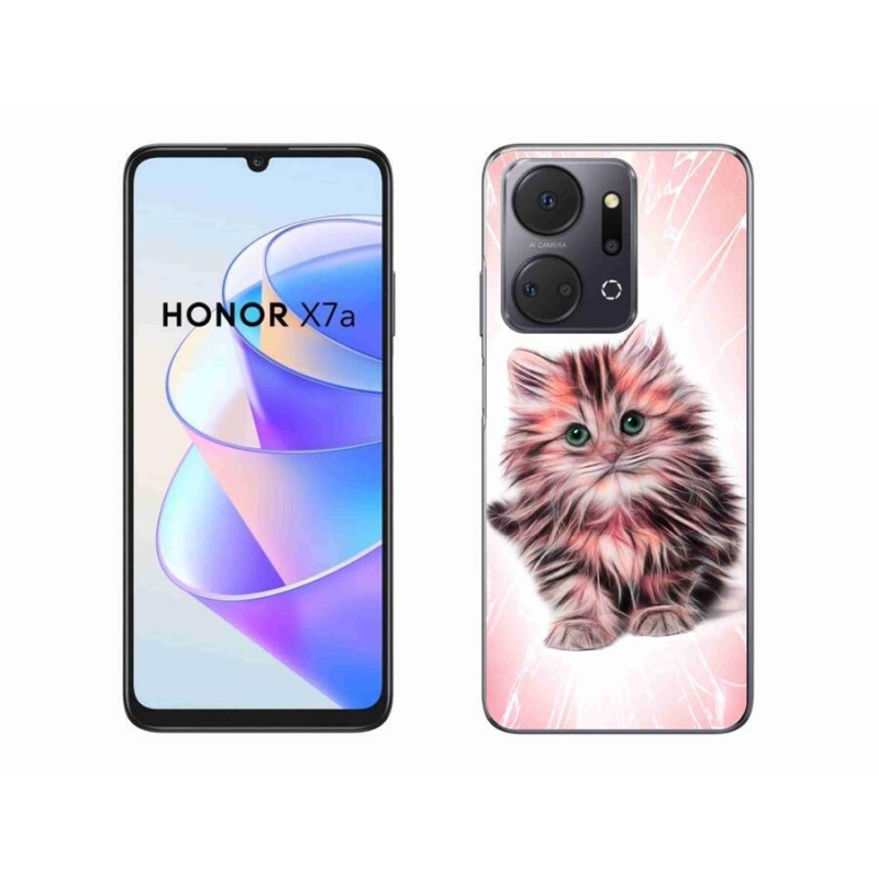 Gelový kryt mmCase na mobil Honor X7a - roztomilé kotě