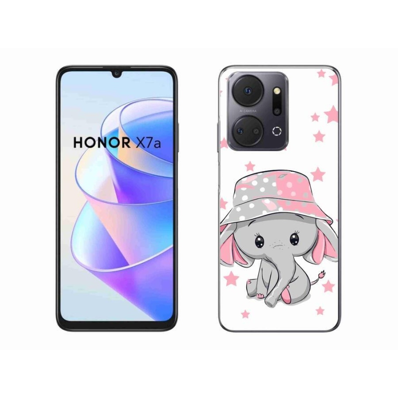 Gelový kryt mmCase na mobil Honor X7a - růžový slon