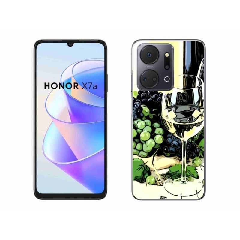 Gelový kryt mmCase na mobil Honor X7a - sklenka vína