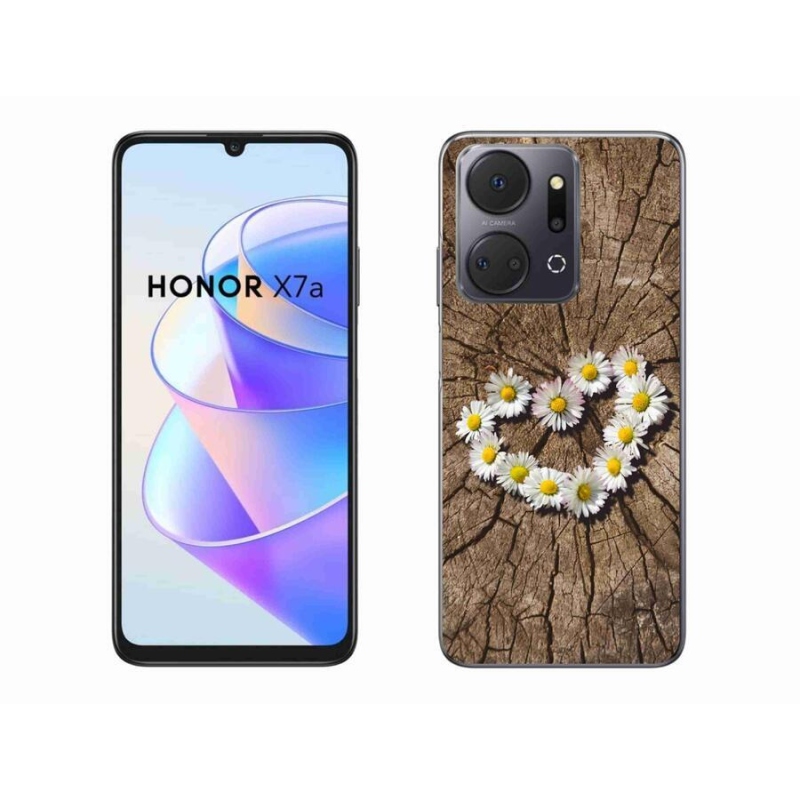 Gelový kryt mmCase na mobil Honor X7a - srdce z kopretin