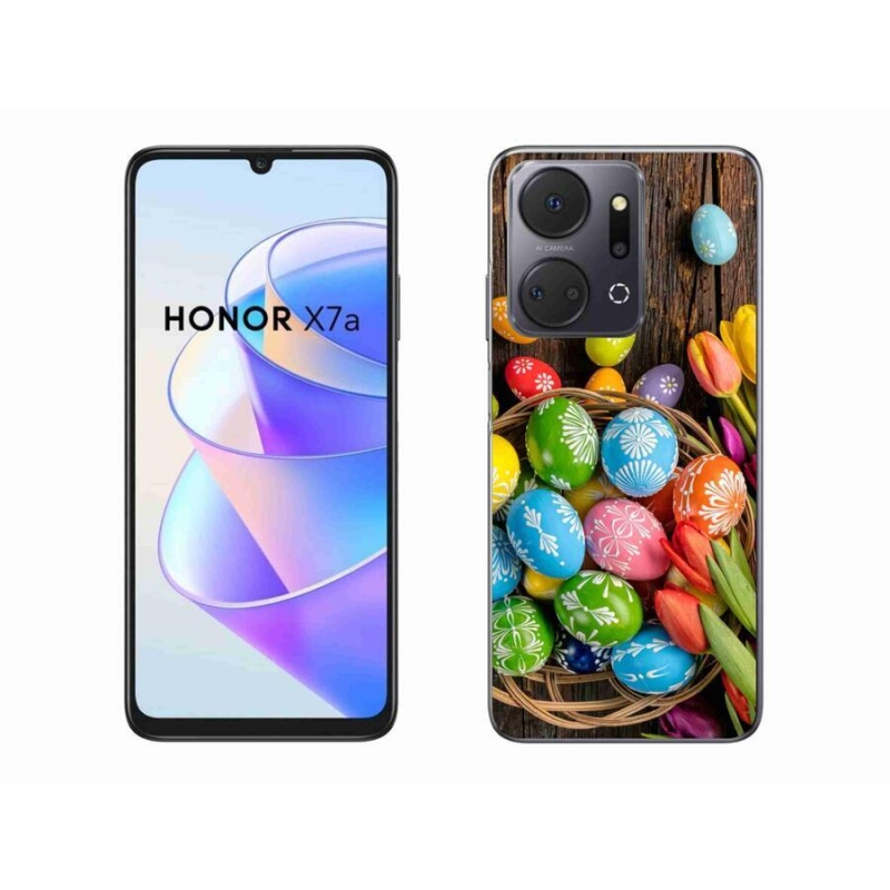 Gelový kryt mmCase na mobil Honor X7a - velikonoční vajíčka