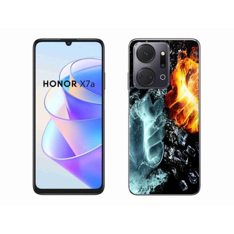 Gelový kryt mmCase na mobil Honor X7a - voda a oheň