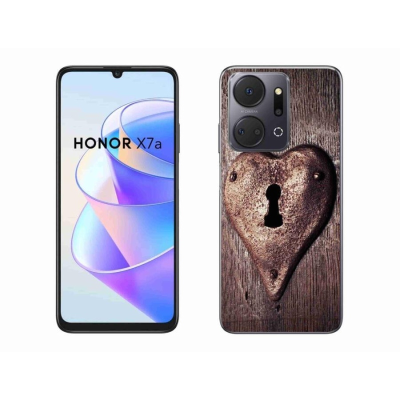 Gelový kryt mmCase na mobil Honor X7a - zámek ve tvaru srdce