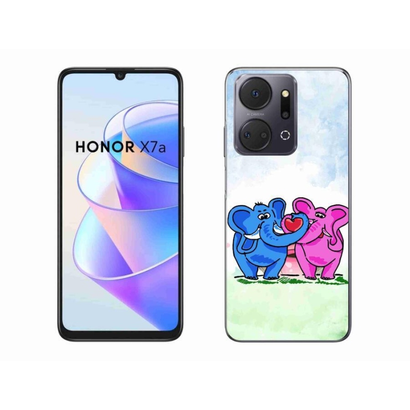 Gelový kryt mmCase na mobil Honor X7a - zamilovaní sloni