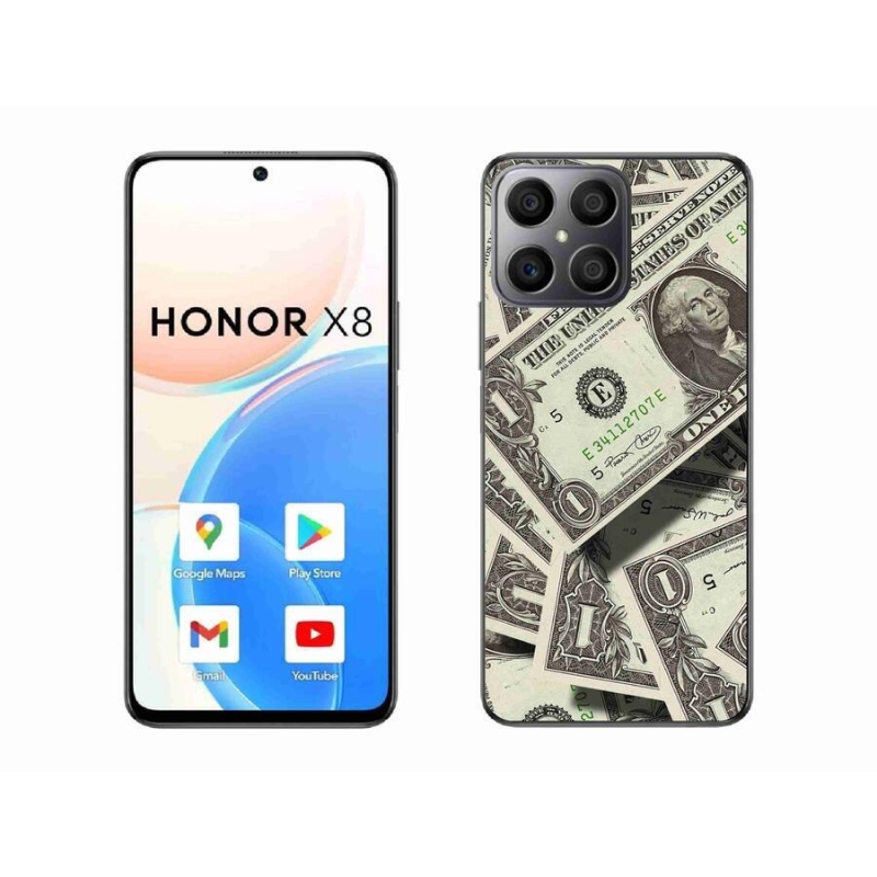 Gelový kryt mmCase na mobil Honor X8 4G - americký dolar