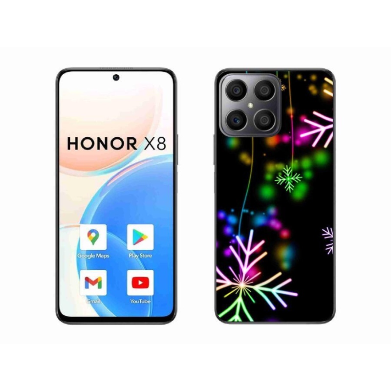 Gelový kryt mmCase na mobil Honor X8 4G - barevné vločky