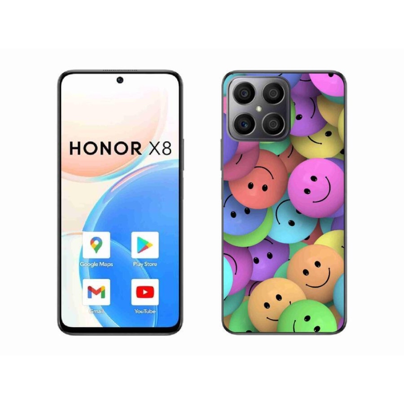 Gelový kryt mmCase na mobil Honor X8 4G - barevní smajlíci