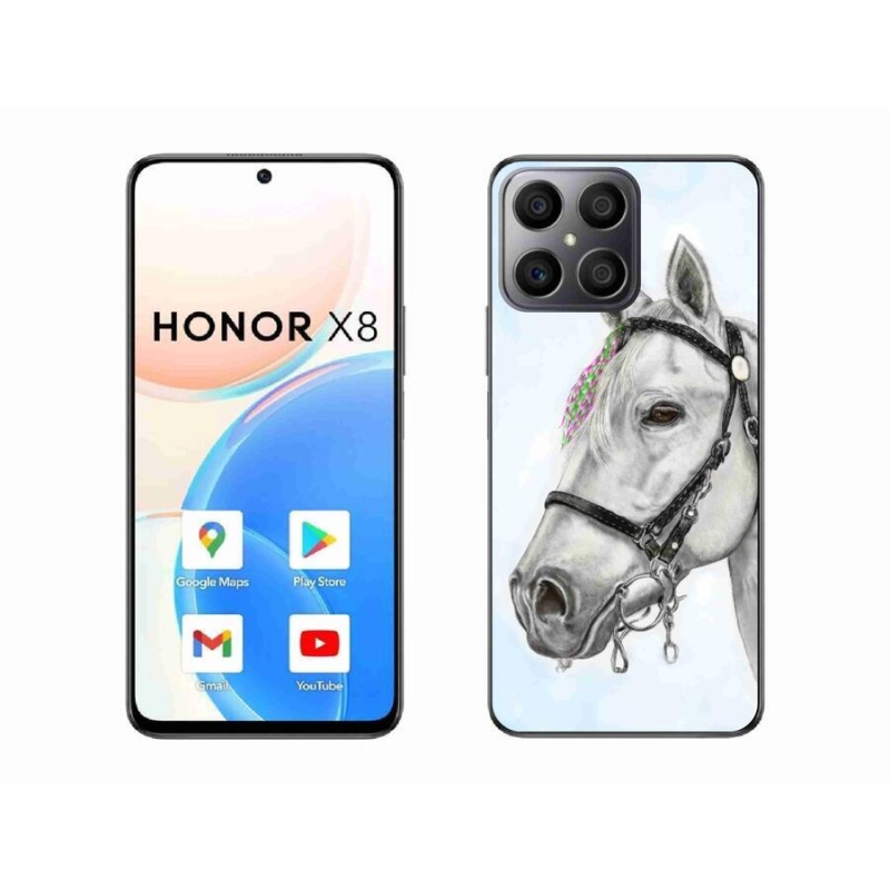 Gelový kryt mmCase na mobil Honor X8 4G - bílý kůň 1