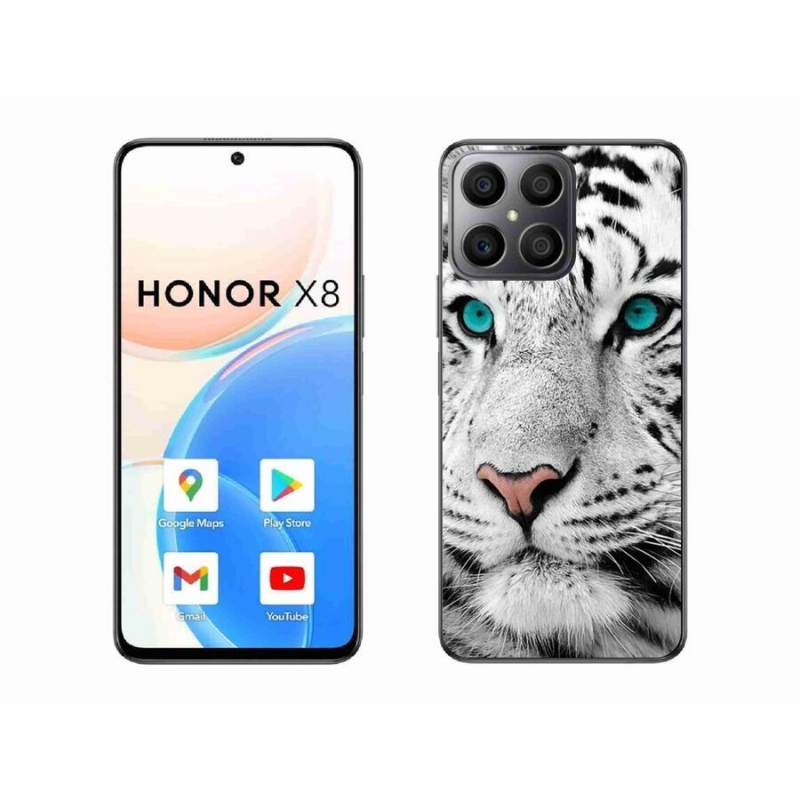 Gelový kryt mmCase na mobil Honor X8 4G - bílý tygr