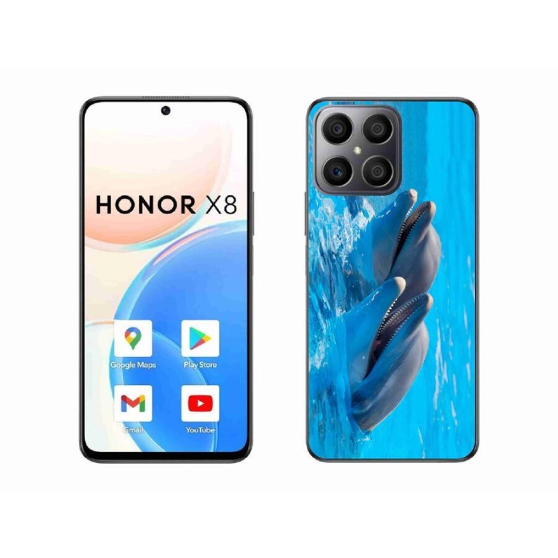 Gelový kryt mmCase na mobil Honor X8 4G - delfíni