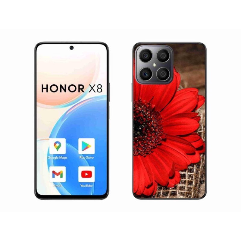 Gelový kryt mmCase na mobil Honor X8 4G - gerbera